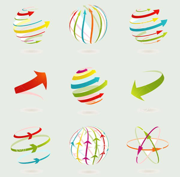 abstract globe icons