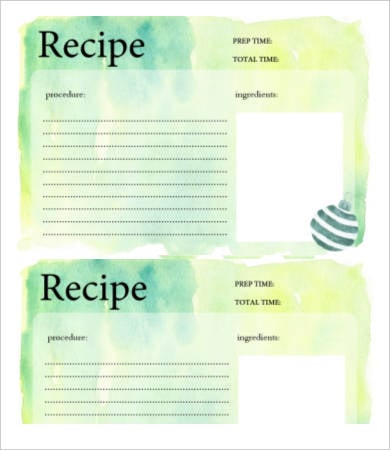 generic recipe card template