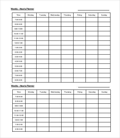 hourly planner template 11 free pdf word documents download free