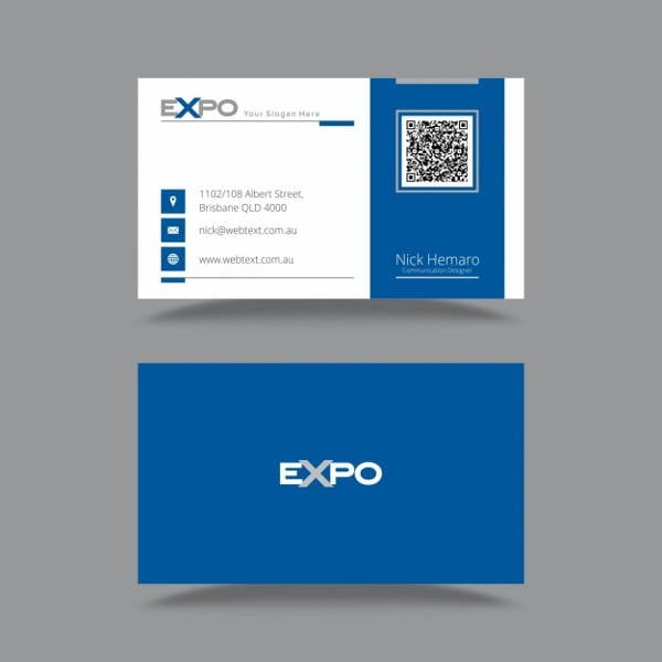elegant blue business card