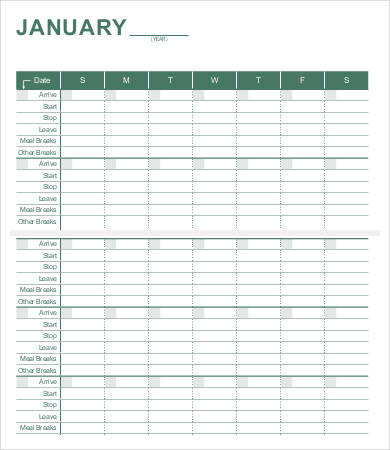 Work Calendar Template 9  Free Word PDF Documents Download