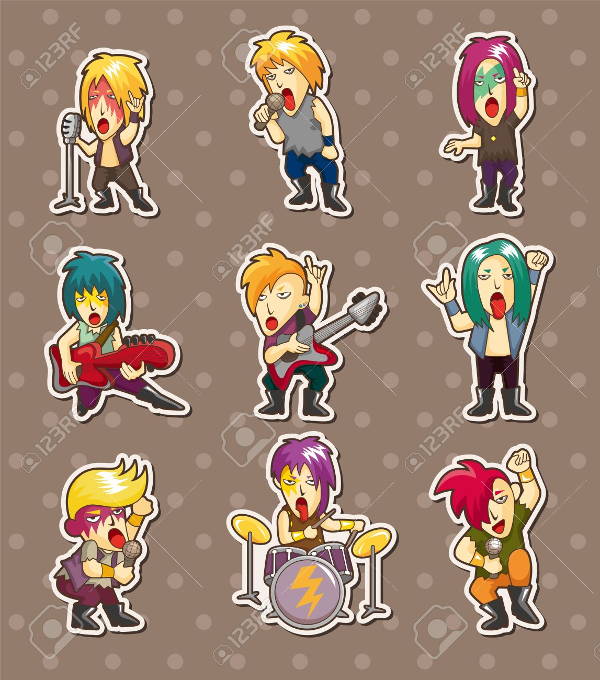 rock band stickers