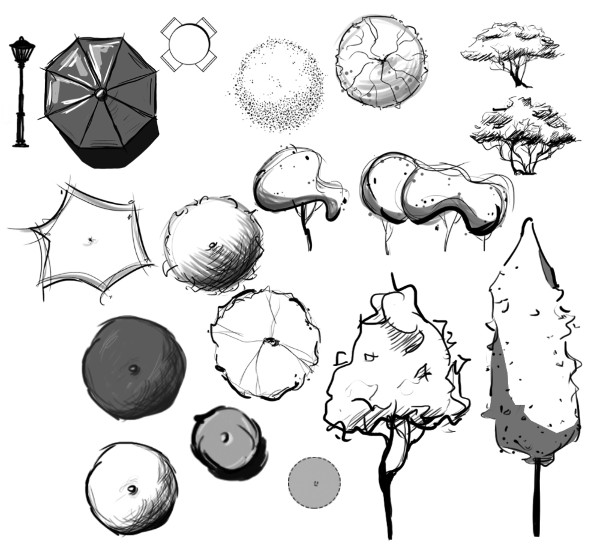 photoshop paintbrush tree plan view