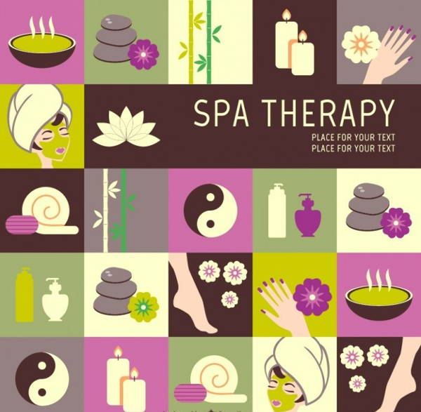 massage spa therapy icons