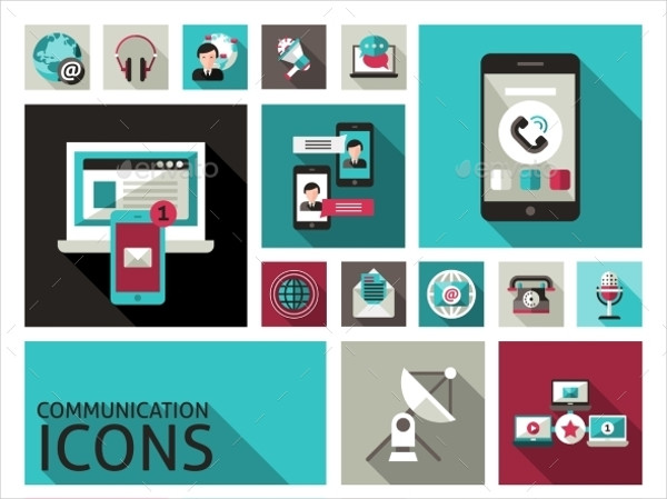 communication icons set