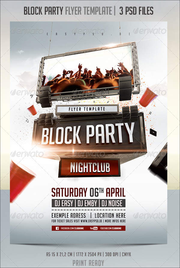 Block Party Flyer PSD