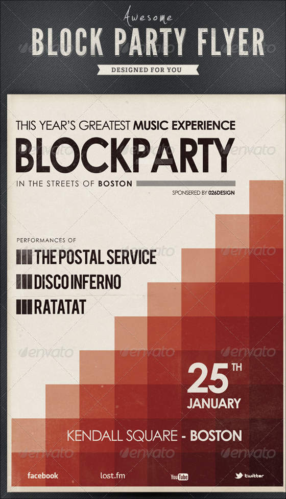 awesome block party flyer