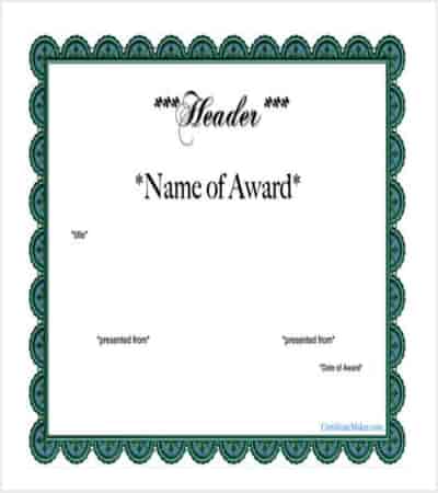 14+ Award template