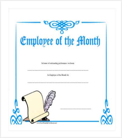 employee of the month certificate template min