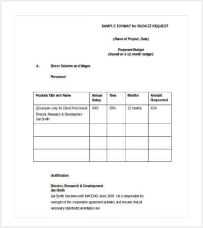 sample software budget request form word format min
