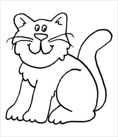 cat coloring page for kids