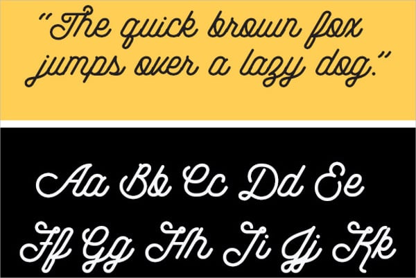 cursive hipster font