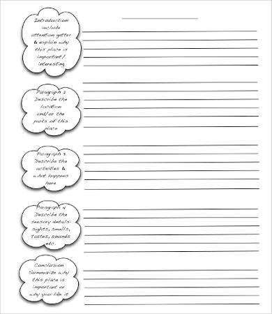 descriptive essay writing template