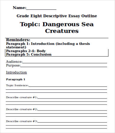 how to write a descriptive essay outline