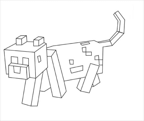 minecraft dog coloring page