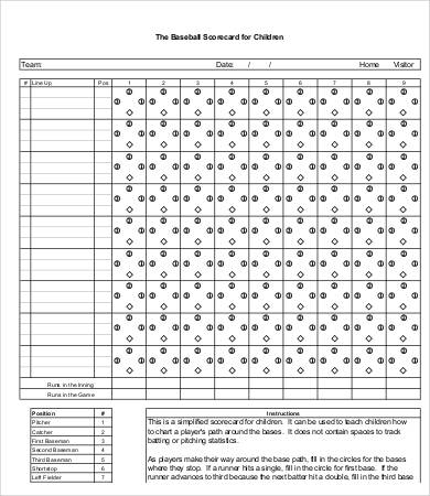 Baseball Score Sheet - 8+ Free PDF Documents Download | Free & Premium ...