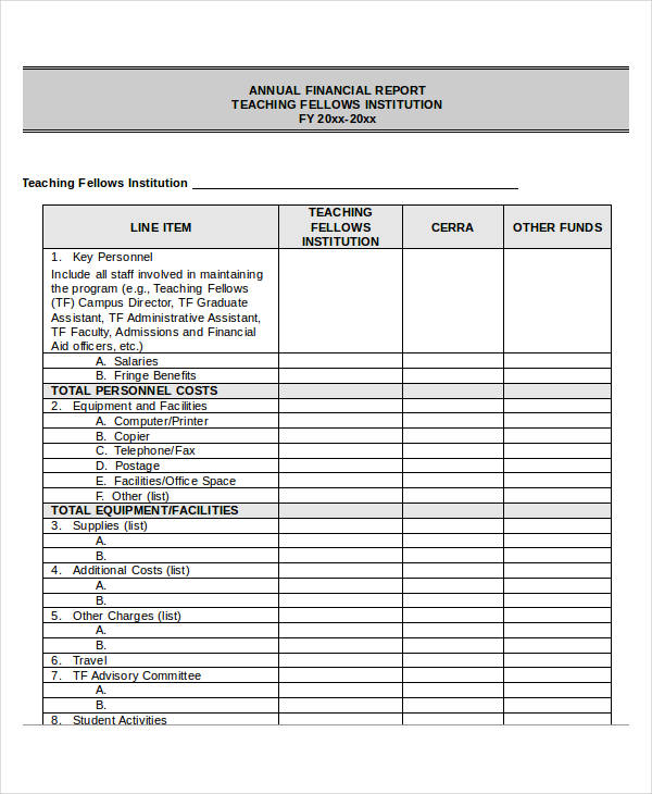 Word Financial Report Template
