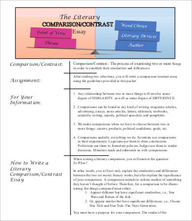 compare and contrast examples in literature