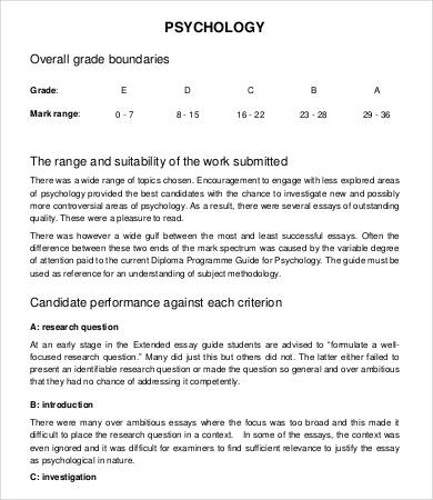 psychology extended essay structure