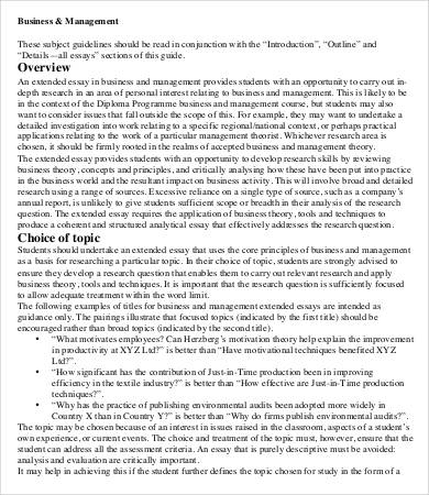 extended essay a example