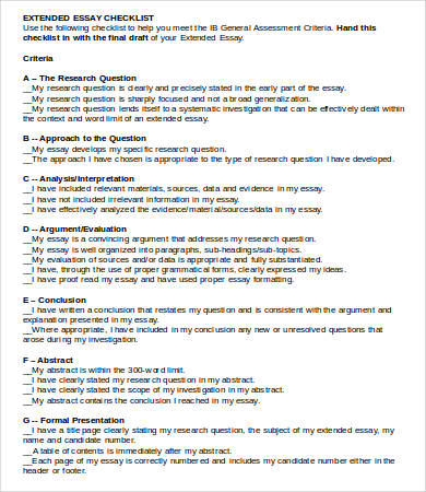 writing abstract extended essay criteria