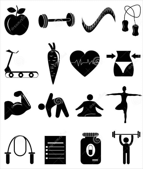 diet and exercise icons