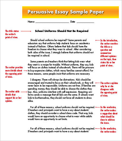Persuasive Essay Examples - Free and Easy Samples sample college persuasive essay