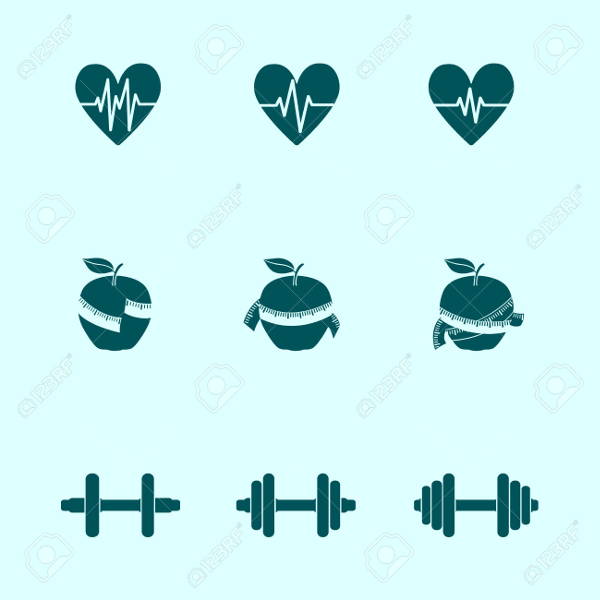 fitness exercise progress icons set