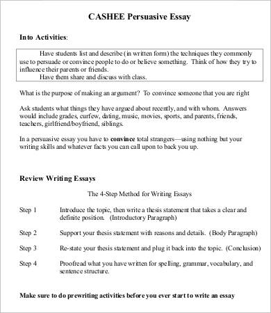 Persuasive Essay Template - 7+ Free Sample, Example, Format