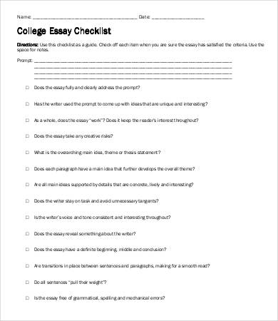 examples of a college admission essay