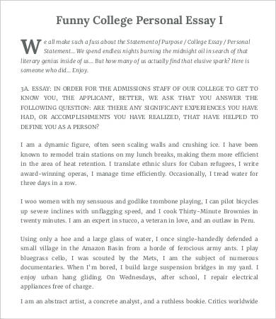 fun college essay examples