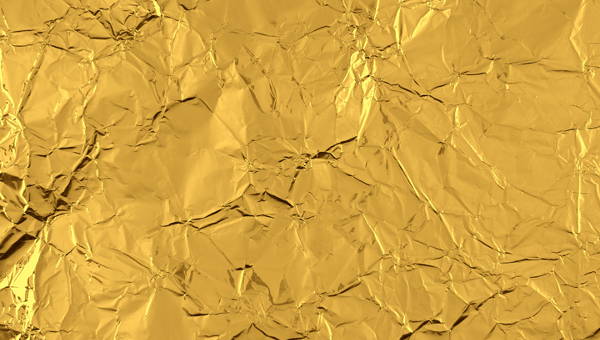 Gold Wrinkle Aluminum Foil Background Texture Stock Photo