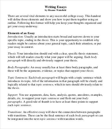 College Essay Template - 7+ Free Word, PDF Documents Download | Free