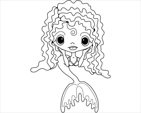 cute mermaid coloring page