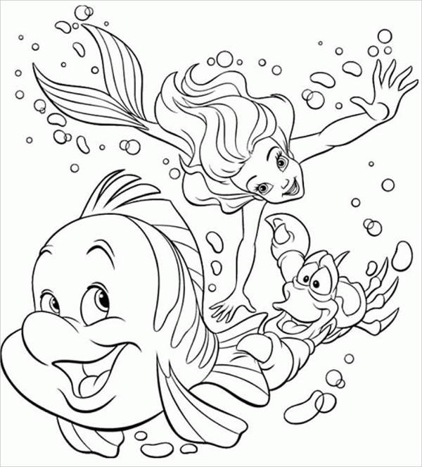 disney little mermaid coloring page