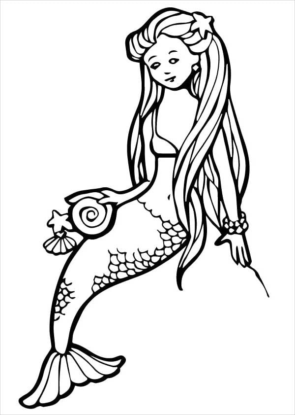 7 Mermaid Coloring Pages