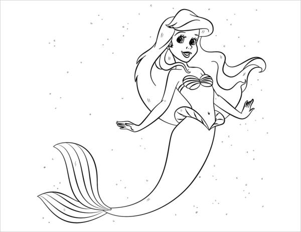 mermaid coloring ariel template templates colouring