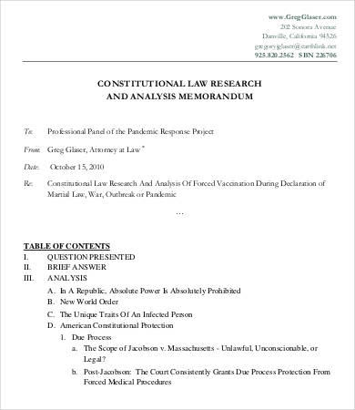 constitutional law research and analysis memorandum