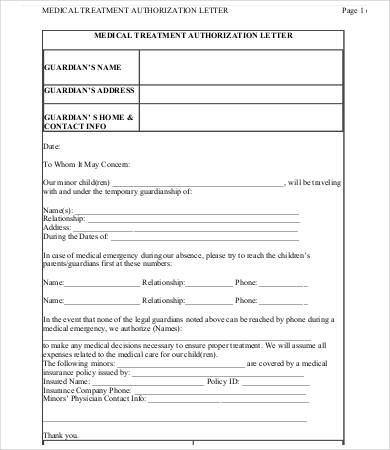 medical authorization letter template