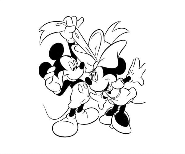 minnie mouse bow coloring page