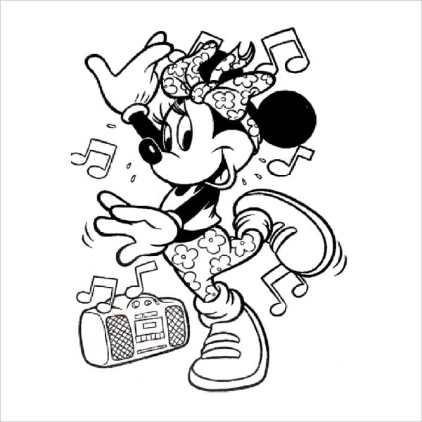 christmas minnie mouse coloring page