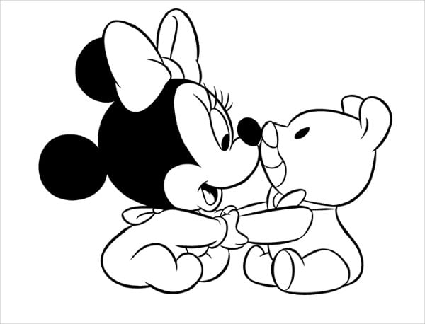 baby minnie mouse coloring page