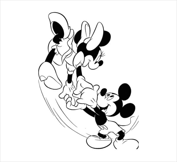 minnie and mickey mouse coloring page