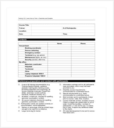 pdf format of training checklists template min