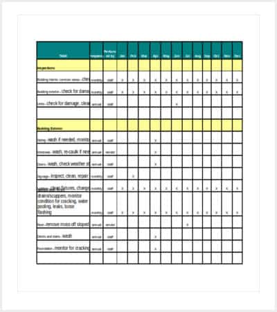 routine maintenance schedule and checklist excel format min