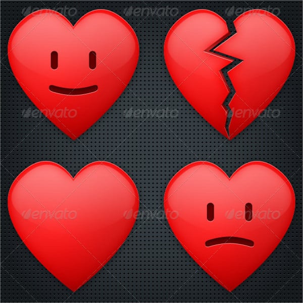 vector heart icons