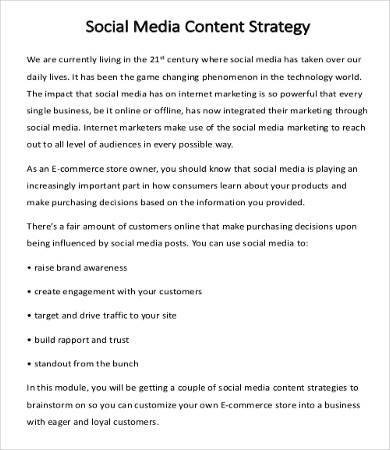 social media strategy template 2019