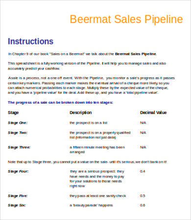 sales pipeline template excel