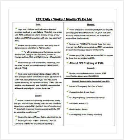 monthly to do checklist template min