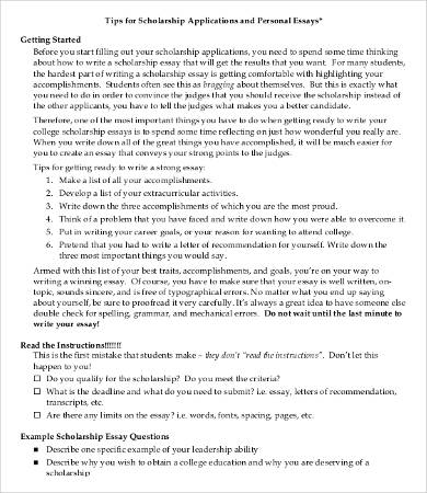 general scholarship essay outline